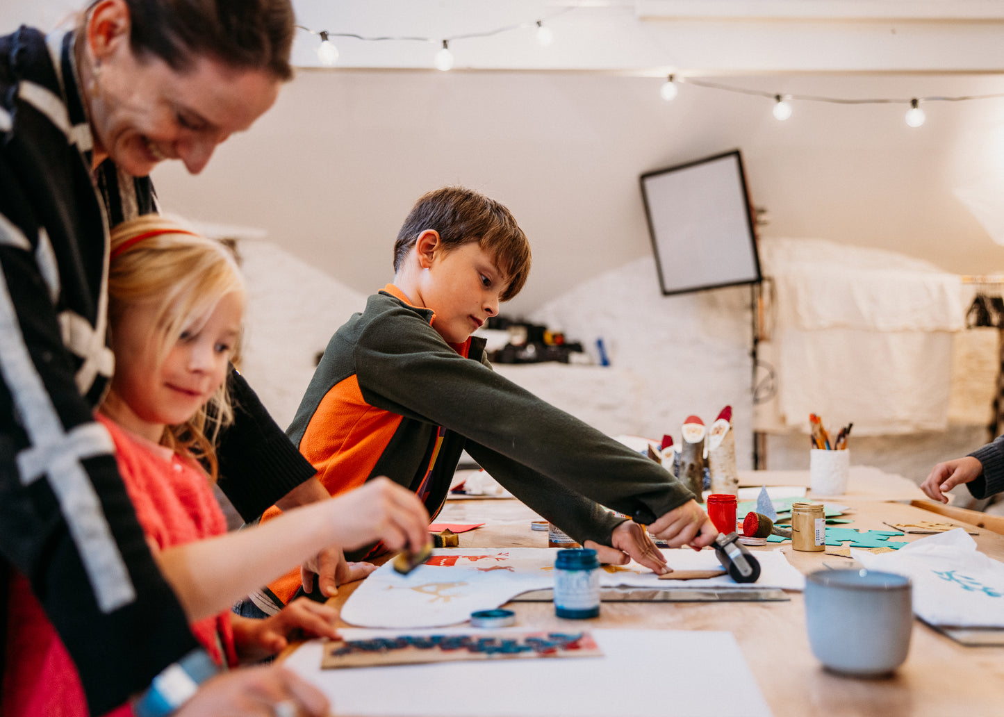 Printmaking for everyone: Print a Christmas Stocking or Gift pouch